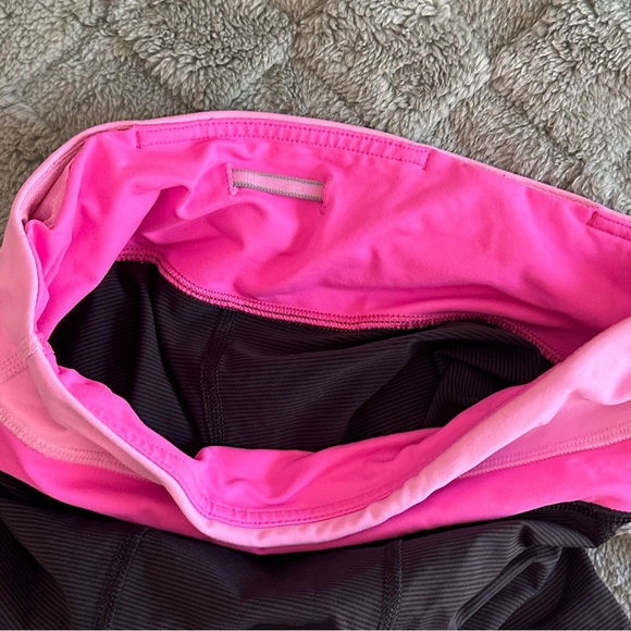 Lululemon Wee Stripe Black Pow Pink Run: Inspire Crop‎ II Allux Workout Leggings - Picture 7 of 12